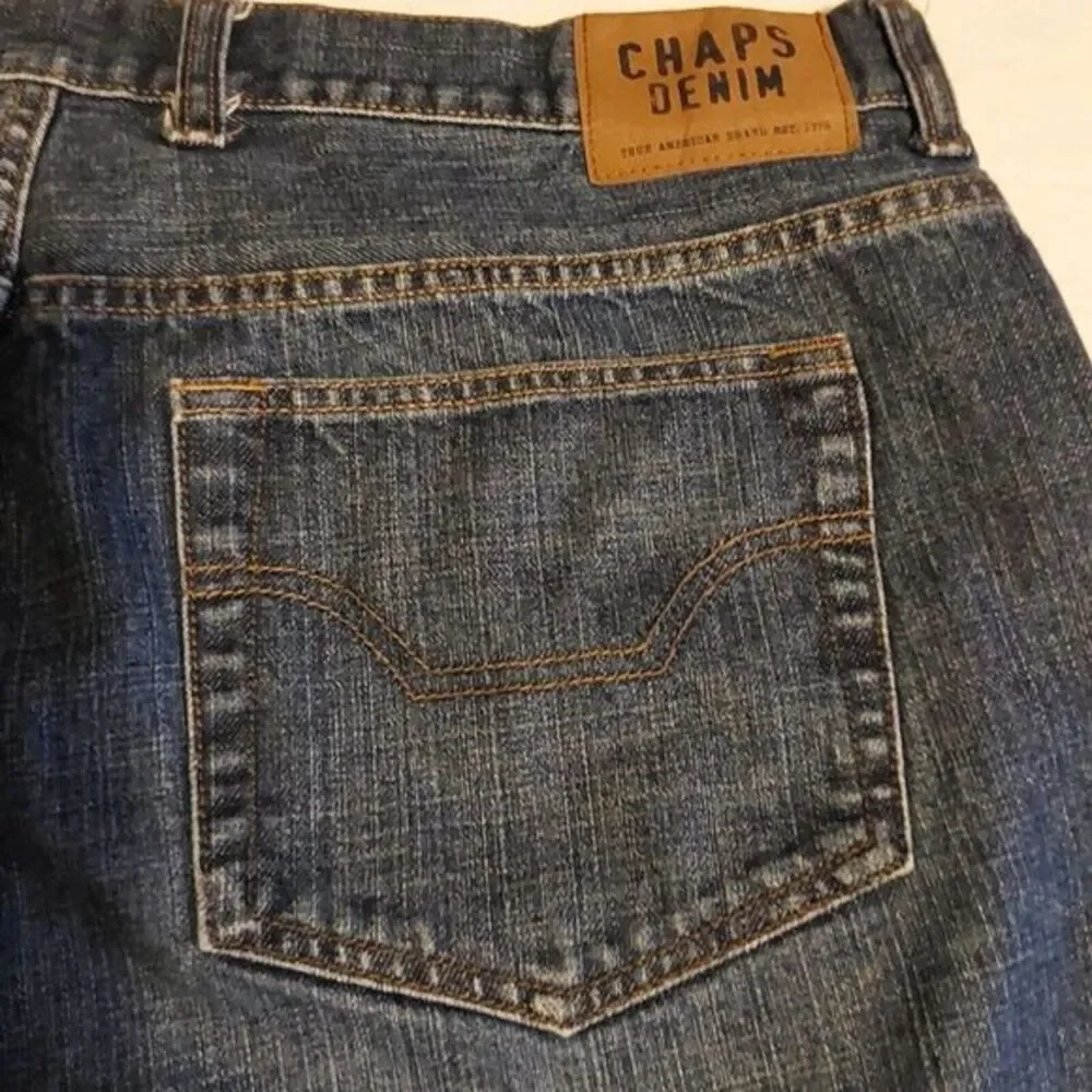 Chaps Straight Leg Mens Jeans Size 38x32 Relaxed Fit 1978 Chaps Denim‎ Dark Wash
